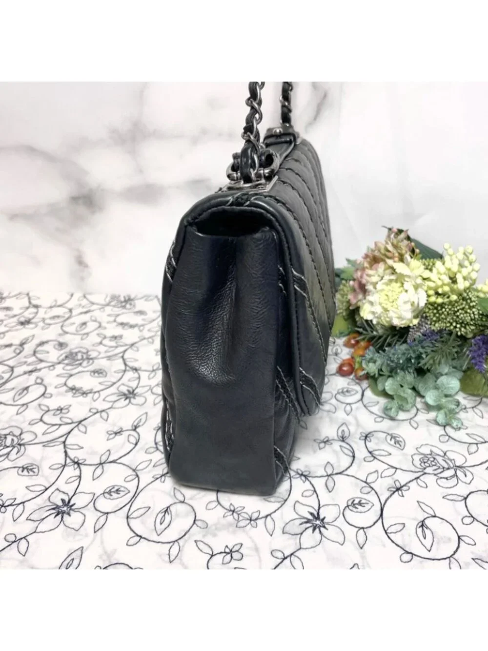 Chanel Double Flap 2-Way Chevron Bag